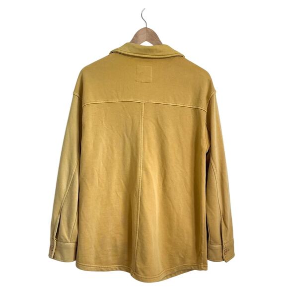 Avec Les Filles Womens Shirt Jacket Shacket Size M Yellow Button Up Utility Soft - Picture 2 of 6